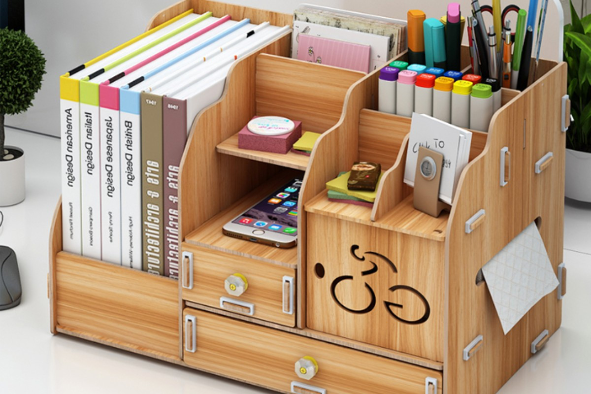 Kệ đựng tài liệu để bàn làm việc gỗ công nghiệp bền đẹp