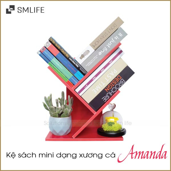 Kệ gỗ để bàn làm việc hình xương cá độc đáo Amanda