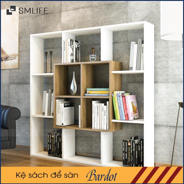 kệ sách đứng để sàn bằng gỗ, kệ đựng tài liệu lớn cho văn phòng và phòng làm việc