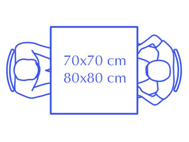 Kích thước bàn ăn 2 người hình vuông