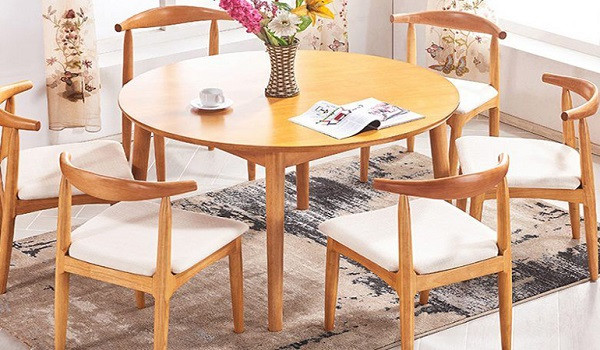 Kích thước bàn ăn 6 người hình tròn hiện đại