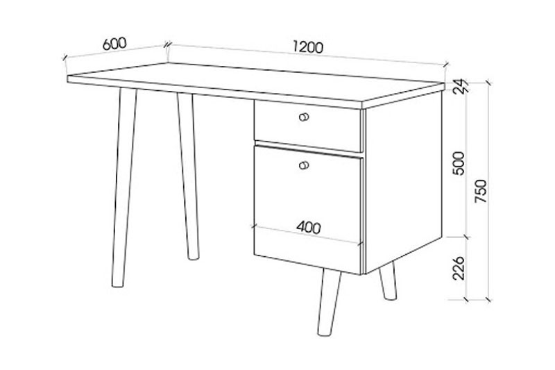 Kích thước bàn làm việc chữ nhật tiêu chuẩn