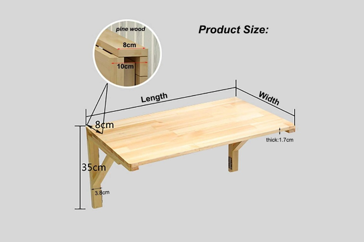 Kích thước bàn làm việc treo tường tiêu chuẩn
