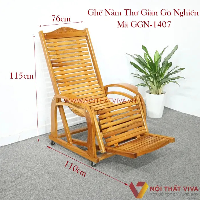 Kích thước ghế gỗ nằm tiêu biểu