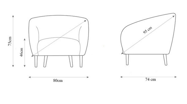 Kích thước ghế sofa cafe