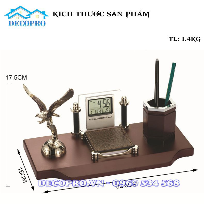 Kích thước một khay đựng bút trên bàn làm việc, minh họa sự cân đối.