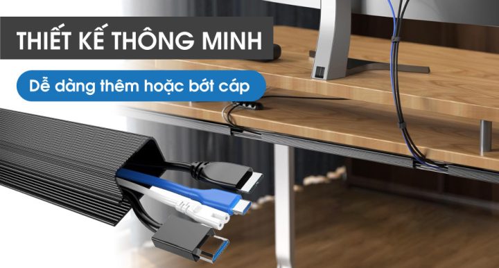 Máng đi dây điện bàn làm việc chữ J