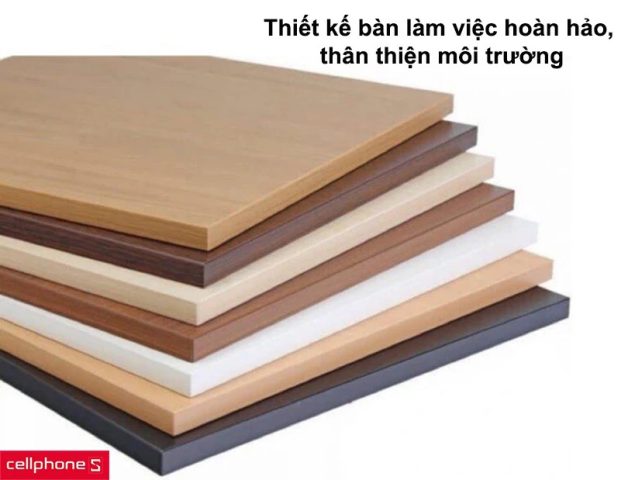 Mặt bàn An Cường gỗ MDF phủ Melamine màu vân gỗ sáng