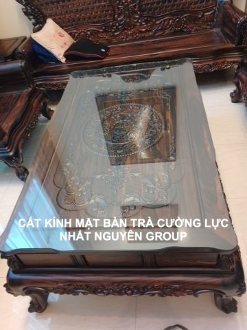 Mặt kính bàn ăn cường lực hình chữ nhật