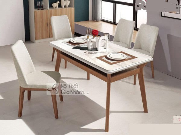 Mẫu bàn ăn chung cư 4 ghế nhỏ gọn