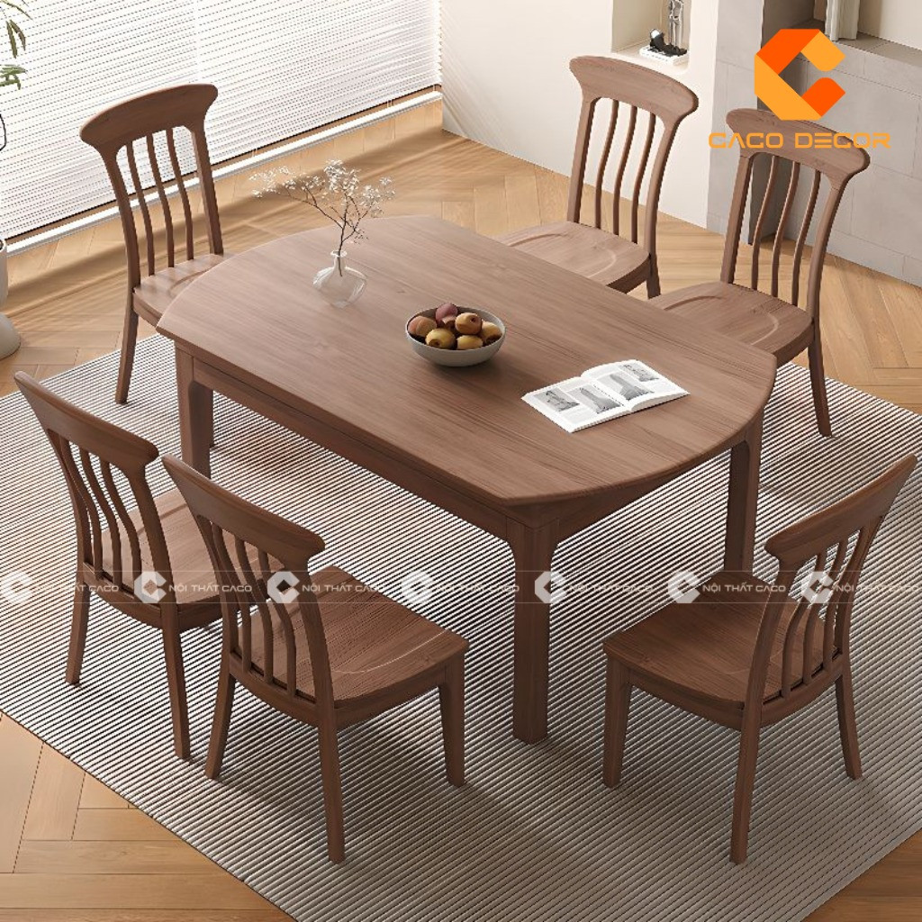 Mẫu bàn ăn gỗ hiện đại tạo ấn tượng cho không gian