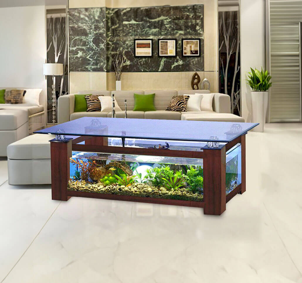 Mẫu bàn ghế hồ cá đa tầng, tạo điểm nhấn ấn tượng và tối ưu không gian