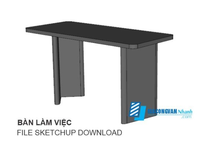 Mẫu bàn làm việc hiện đại được thiết kế trong Sketchup với phong cách tối giản