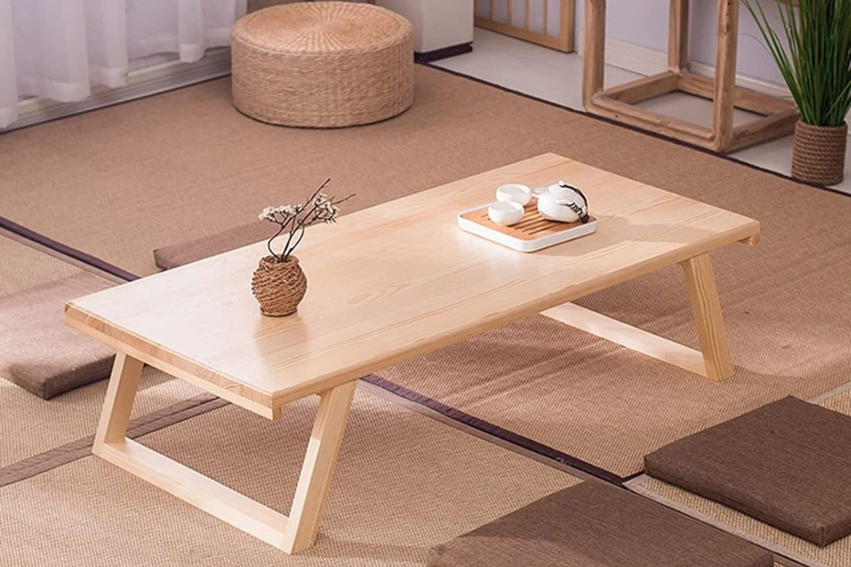 Mẫu bàn làm việc kiểu Nhật chân thang gấp gọn tiện ích