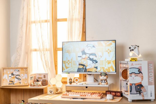 Mẫu bàn làm việc nữ tính với PC