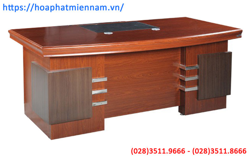 Mẫu bàn lãnh đạo 1m6 DT1680H24 với mặt bo cong tinh tế