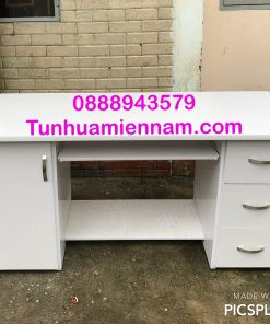 Mẫu bàn máy tính nhựa Đài Loan cao cấp màu trắng vân gỗ