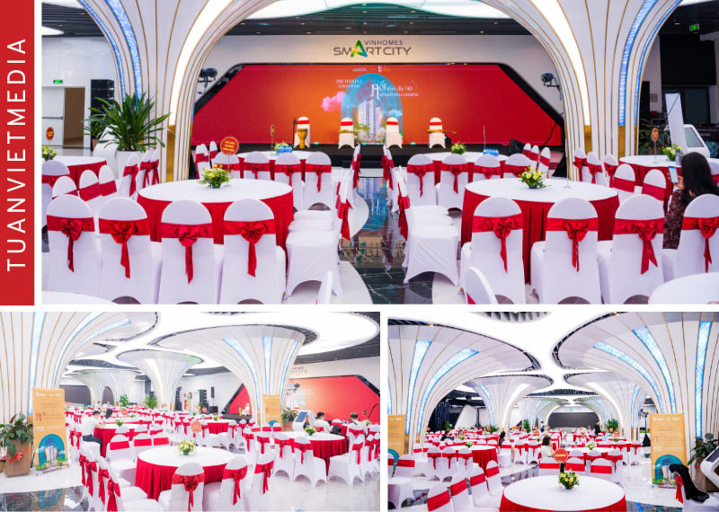 Mẫu bàn tròn và ghế banquet lịch sự cho tiệc cỗ