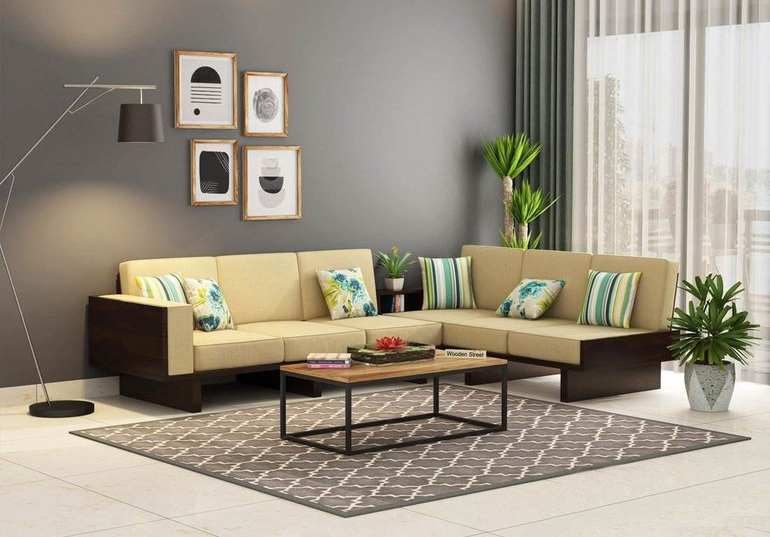 Mẫu bộ bàn ghế sofa chữ L cho phòng khách chung cư nhỏ