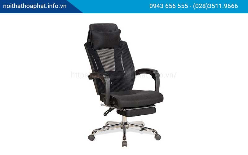 Mẫu ghế lãnh đạo Hòa Phát GL326 sang trọng, có chức năng ngả lưng và gác chân tích hợp