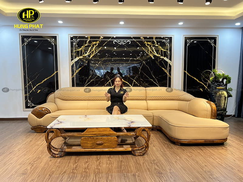 Mẫu sofa da bò cao cấp cho phòng khách ở Nghệ An