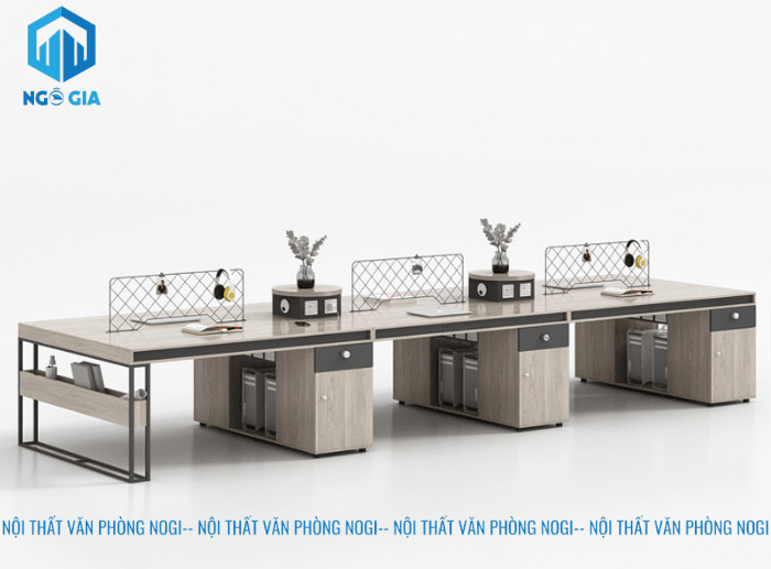 Module bàn làm việc nogi cho 6 người, tăng cường sự cộng tác