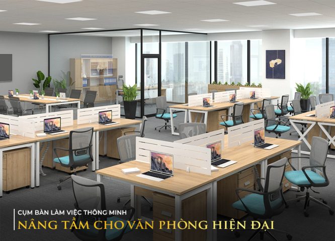 Module bàn làm việc thông minh nâng tầm văn phòng hiện đại