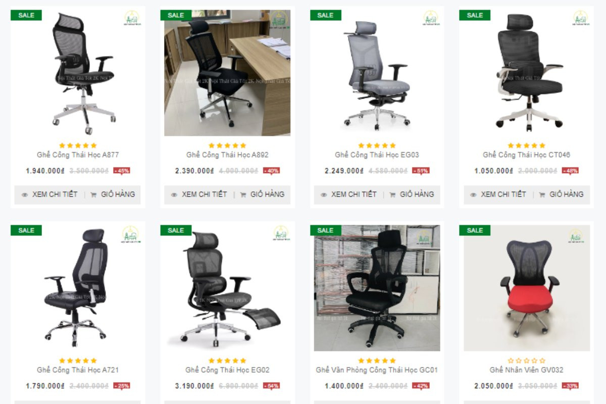 Mua ghế công thái học tại Nội thất Giá Tốt 2K Hà Nội