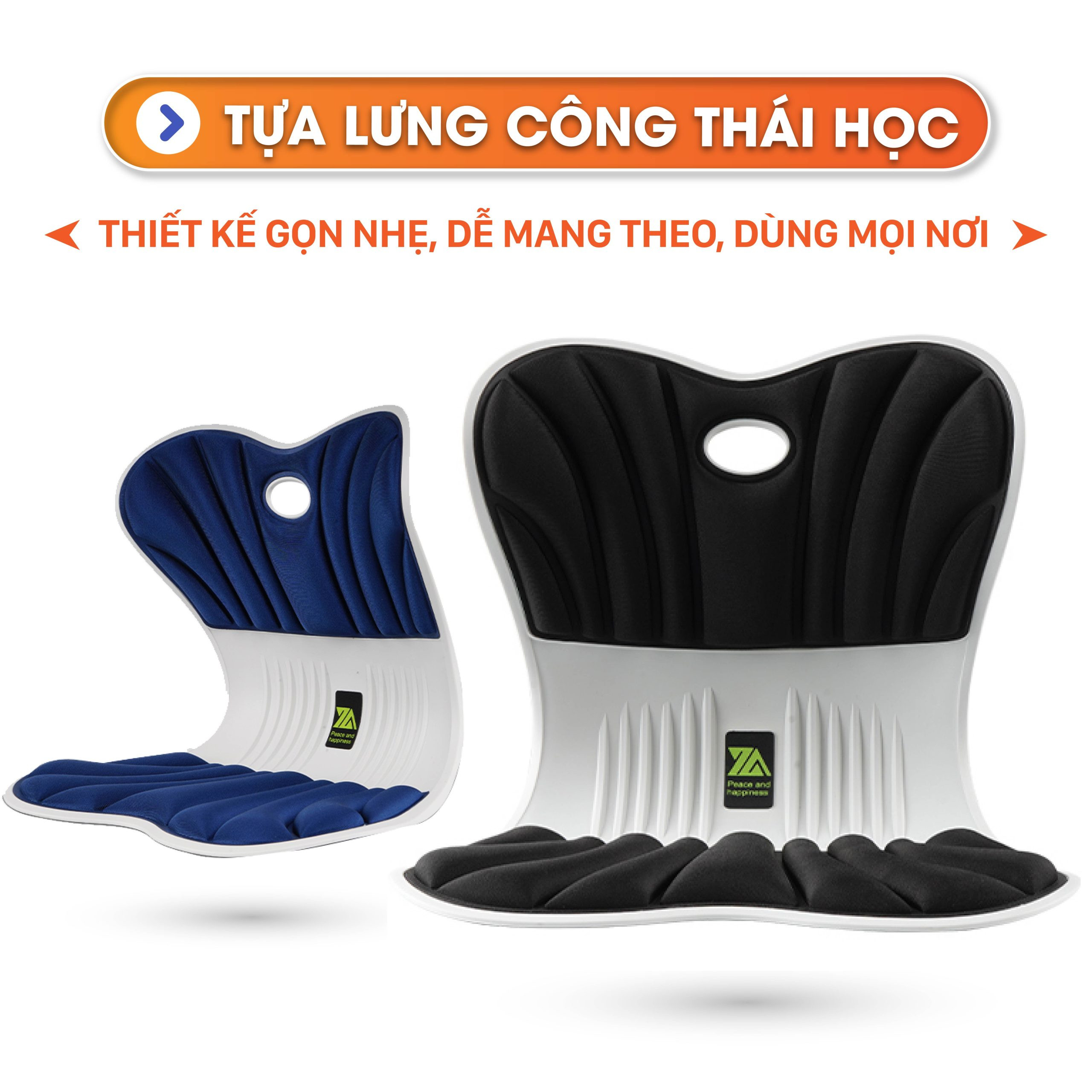 Người dùng ngồi đúng tư thế trên ghế công thái học tựa lưng, minh họa cách điều chỉnh eo.