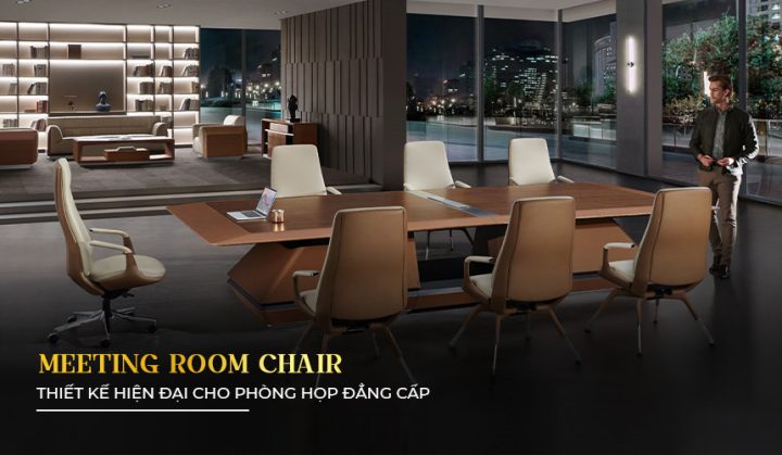 Nội thất ghế gỗ phòng họp cao cấp trong không gian văn phòng hiện đại