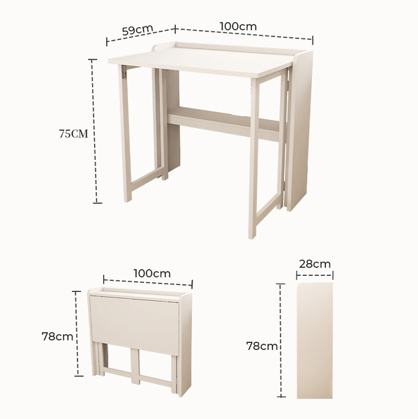Phối cảnh bàn làm việc gấp thông minh trong phòng ngủ nhỏ