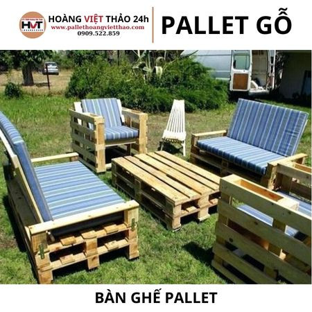 Phòng khách với bàn ghế pallet đẹp theo phong cách hiện đại tối giản