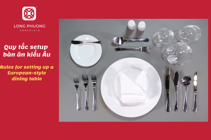 quy tắc set up bàn ăn Âu đối xứng