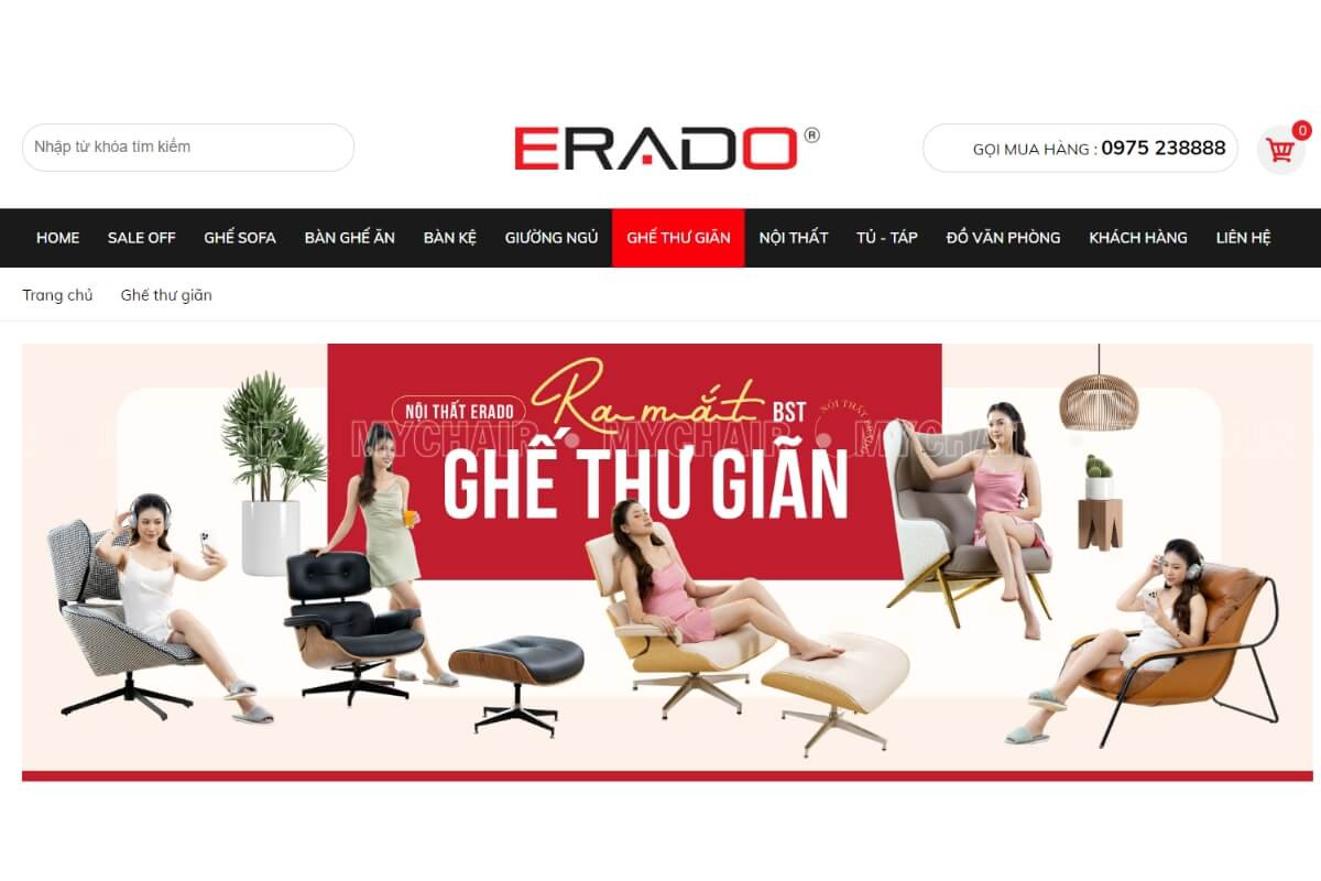 Showroom Nội thất Erado trưng bày bàn ghế và nội thất văn phòng hiện đại