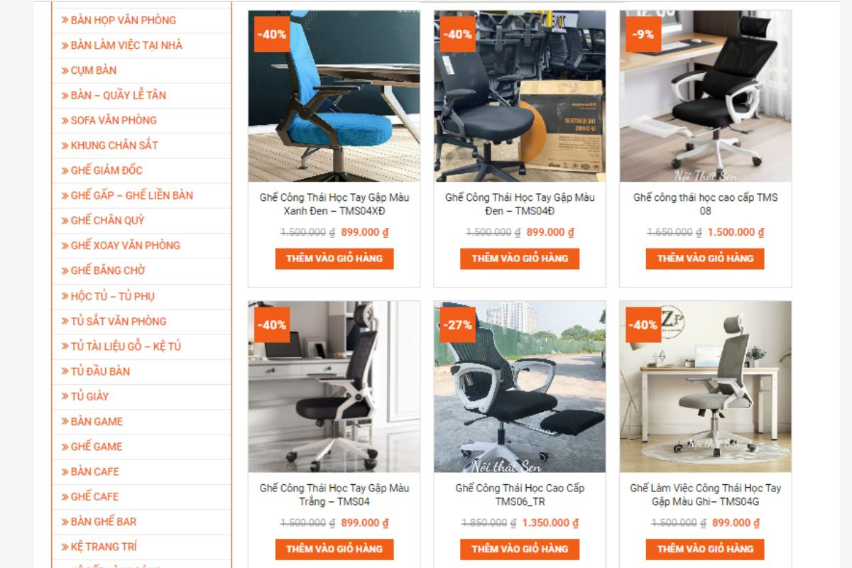 Showroom Nội thất Sen - ghế công thái học Hà Nội