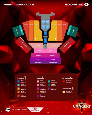 Sơ đồ chỗ ngồi chi tiết các hạng vé concert Anh trai vượt ngàn chông gai 2025