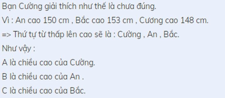 Sơ đồ minh họa tính toán kích thước, liên hệ đến việc ba bạn An, Bắc, Cường dựng cố định các mốc chiều cao. Mô tả sự cần thiết của sự vững chắc trong mọi tính toán và lắp đặt nội thất.