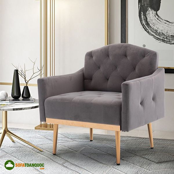 Sofa cá nhân chân cao kiểu khung gỗ hiện đại