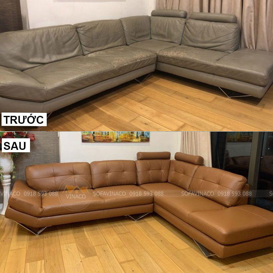Sofa da thật bị nhão vỏ cần bọc da ghế ngồi để khôi phục