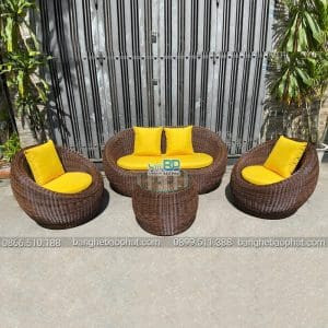 Sofa nhựa giả mây phong cách hiện đại cho phòng khách