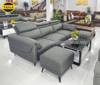 Sofa văng da 3 chỗ ngồi nhỏ gọn hiện đại, màu be trang nhã.