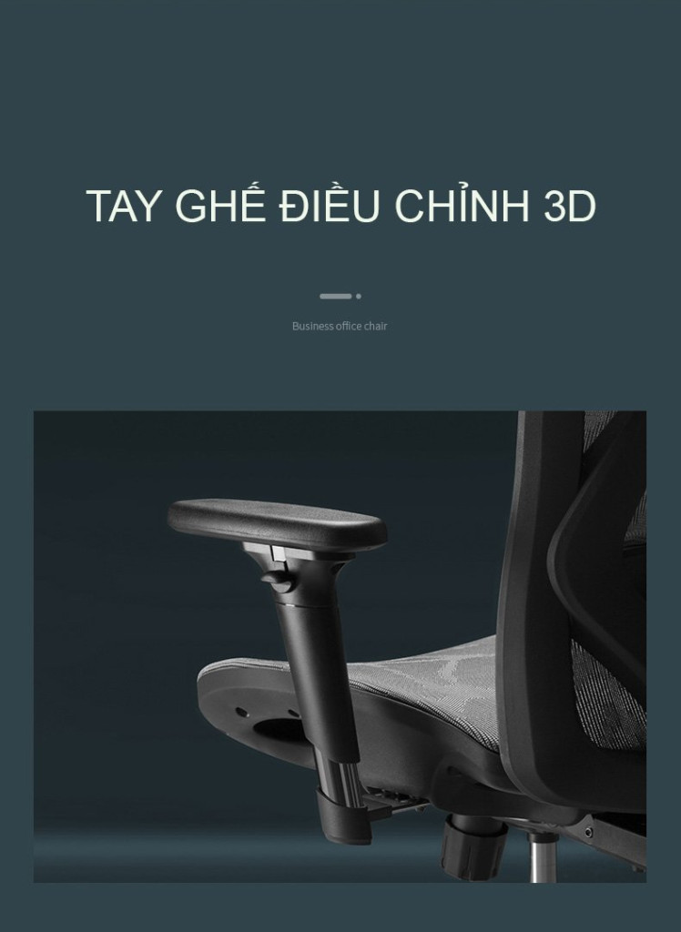Tay vịn 3D của ghế công thái học Sihoo M57 được bọc da PU