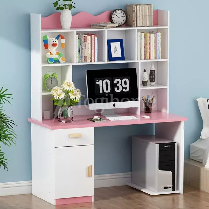 Thiết kế bàn học sinh để máy tính tích hợp kệ sách hiện đại