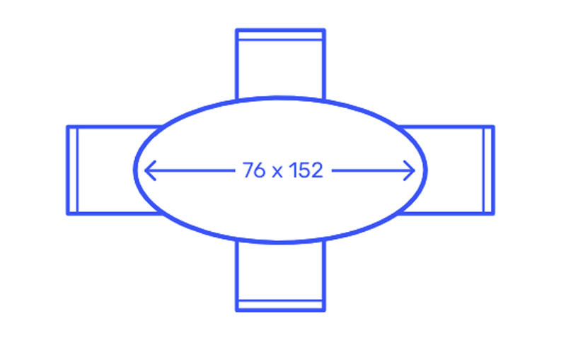 Thiết kế bộ bàn ăn 4 ghế hình oval sang trọng