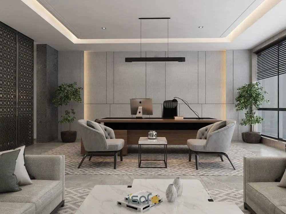 Thiết kế bộ bàn ghế tiếp khách văn phòng chân gỗ bọc nỉ