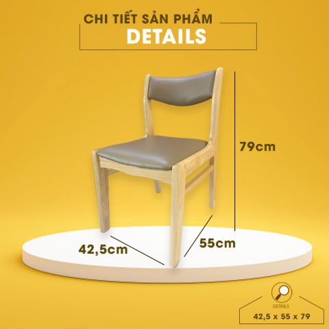 Thiết kế ghế gỗ Bella hiện đại, phù hợp cho không gian trà sữa Lê Văn Quới