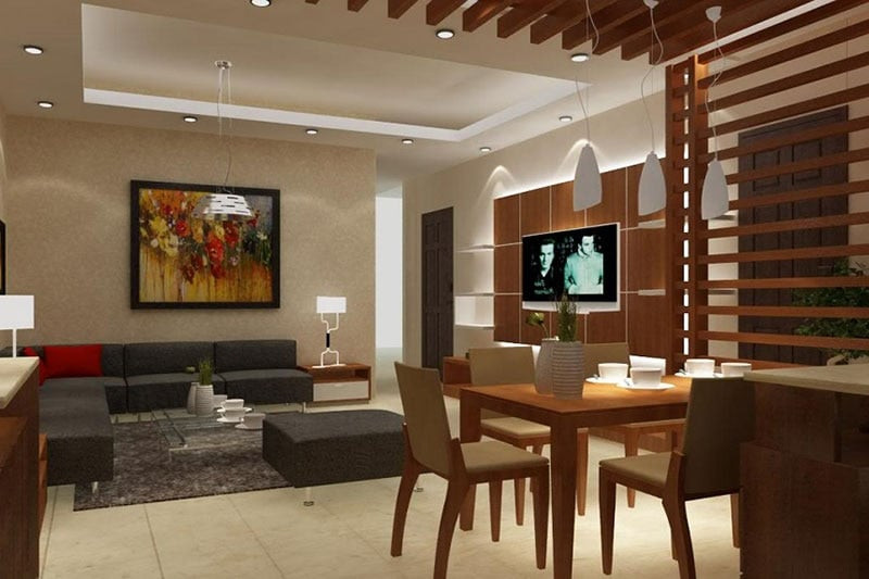 thiết kế nội thất với các mẫu bàn ghế gỗ tự nhiên