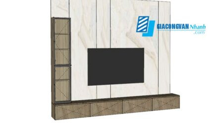 Thiết kế tủ tivi treo tường bằng Sketchup, bổ sung cho nội thất văn phòng