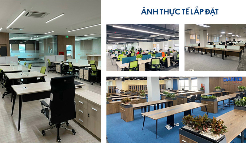 Tổng hợp các dự án lắp đặt bàn ghế làm việc thực tế với thiết kế đa dạng