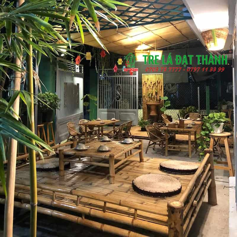 Tổng quan một bộ bàn ghế chõng tre hiện đại với kiểu dáng thanh lịch